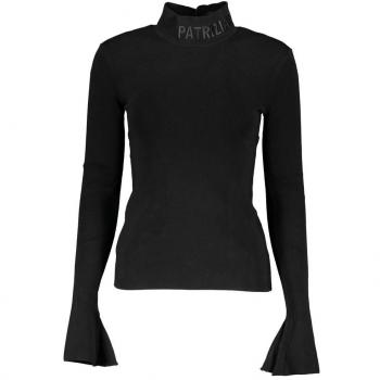 Patrizia Pepe Elegant Turtleneck Embroidered Sweater - M, Turtlenecks, female, Black, Size: M