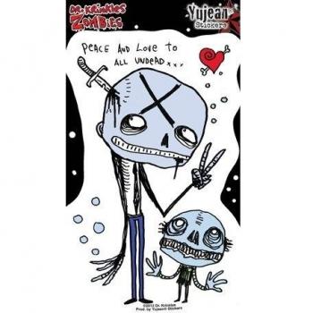 Dr Krinkles - Peace to All Undead etiqueta Sticker - 3.5 x 5.5 - Weather Resistant, Long Lasting for Any Surface