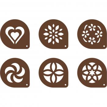 Juego de 6 plantillas decorativas para cappuccino myDRINK