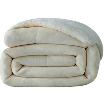 Wavve Manta Sherpa Franela Reversible 130x150 cm, Manta Polar Pequeña para Sofá, Manta Borreguito Marfil, 100% Microfibra, Suave y Transpirable