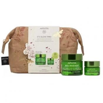 Apivita Bee Radiant Gel-Crema Textura Ligera 50ml + Crema de Noche Antienvejecimiento y Luminosidad 15ml Pack