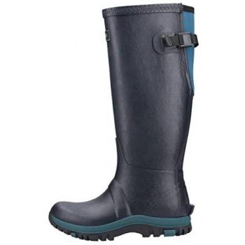 Cotswold Realm Adjustable Waterproof Rubber Wellington Boots - Navy, UK Size 6