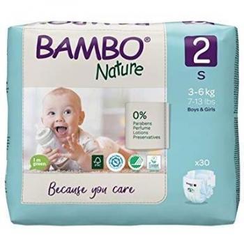 Bambo Pañales Talla 2 Mini 3-6Kgs Eco, Multicolor, Pack of 30 Nappies