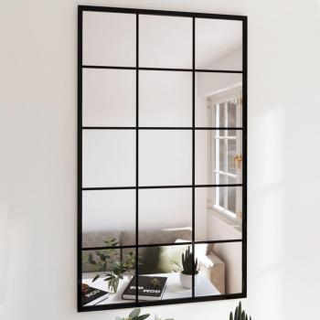 Espejos de pared de metal negro 100x60 cm - 2 piezas