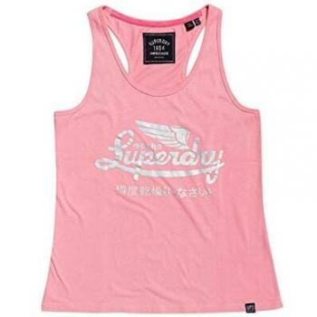 Superdry Flyers Entry Vest Camiseta de Tirantes, Rosa