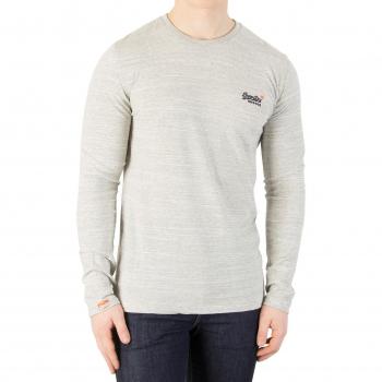 Superdry Hombre Camiseta con manga larga vintage de Orange Label, Gris, Medium