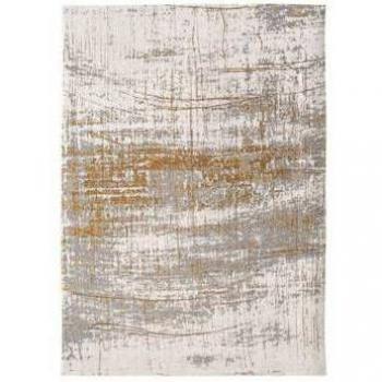 Alfombra moderna Louis de Poortere Mad Men Griff Columbus Gold 8419 - Amarillo, Gris - 200 x 280 cm - Hecha en Bélgica - Acabado a Mano - Natural Antideslizante - 85