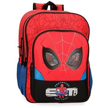 Mochila Escolar Spiderman Adaptable con Doble Compartimento 30x40x13 cm Roja de Poliéster