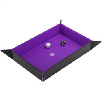 Gamegenic: Magnetic Dice Tray Rectangular (Negro/Lila) - Accesorio de Juegos de Mesa con Bandeja Magnética