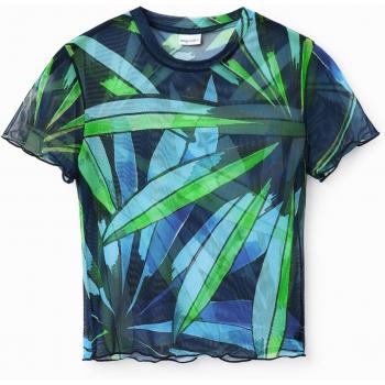 Desigual Women's Blue Printed Short Sleeve T-Shirt