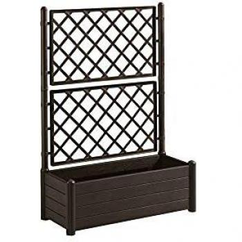 HERSTERA 10014400 - Jardinera con enrejado, marrón oscuro, 100 x 43 x 142 cm