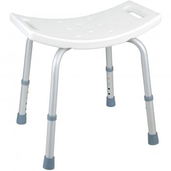 CM Bath BANQ01 Banqueta ABS y Aluminio para baño y Ducha, Blanco y gris brillante