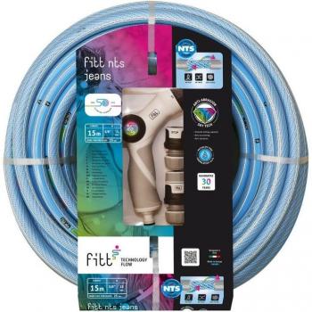 Manguera de jardín FITT NTS Jeans Kit 15 metros x 15 mm con accesorios