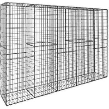vidaXL Gabion Wall with Cover Galvanised Steel 300x50x200 cm