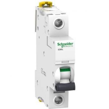Schneider Electric A9F94103 IC60L Disyuntor, Acti9, Curvatura C, 1P, 85 mm Altura x 18 mm Anchura x 78.5 mm Profundidad, 3 A Corriente, 50/60 Hz, Blanco