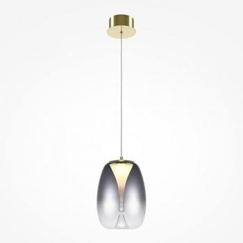Lámpara colgante LED Splash, gris humo, Ø 20 cm, cristal