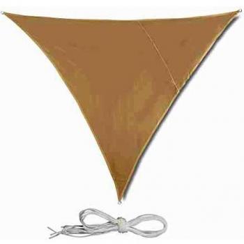 Toldo Vela Triangular Impermeable y Antivaho con Protección UV, 3x3x3m, Beige - Relaxdays