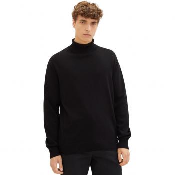 Jersey de hombre en color negro con cuello alto - Tom Tailor