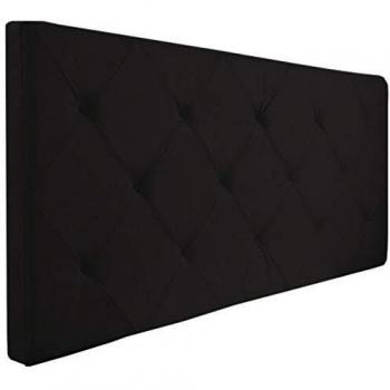 Cabecero tapizado EVA en PVC negro para camas de 140 y 160 cm - Diseño contemporáneo