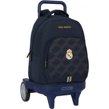 SAFTA Real Madrid 2ª Equipación 23/24 Mochila Grande con Carro Compact Evolution Extraíble, Hombreras y Espalda Acolchada, Lavable, Carro Incorporado Diseño Ún