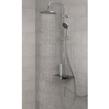Set de ducha fija con bandeja AQUASTAR antracita-cromo