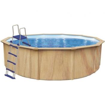 Piscina Desmontable de Acero Efecto Madera con Depuradora de Arena y Escalera 300x120 cm K2O Irati