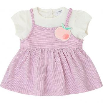 Vestido de bebé niña manga corta 100% algodón