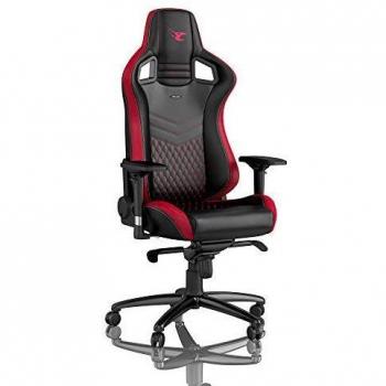 Silla Gaming Noblechairs EPIC Edición Mousesports - Negro/Rojo, Asiento y Respaldo Acolchados, Cuero Sintético PU