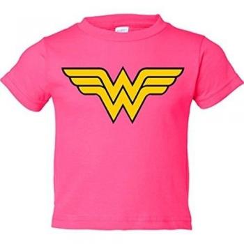 Camiseta niño Wonder Woman logo - Rosa, 7-8 años