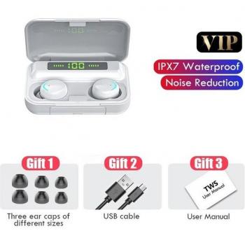 Auricular TWS F9 Bluetooth 5.0 Inalámbrico Estéreo HD con Pantalla LED y Micrófono de 2000mAh