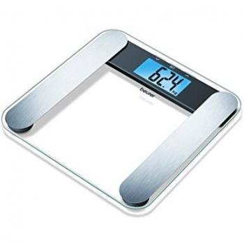 Beurer BF 220 - Báscula de baño diagnóstica de vidrio transparente, memoria para 10 usuarios, vidrio transparente