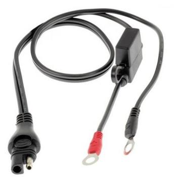 Tecmate O1 Conector Cargador Optimate con Arandelas, Black, Medium