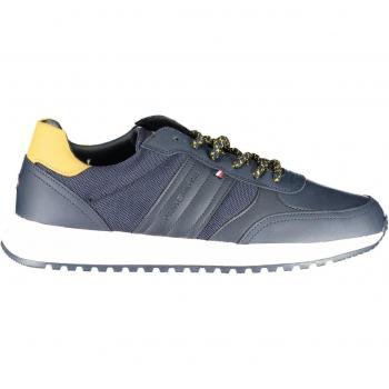 Tommy Hilfiger Men's Blue Sneakers with Contrasting Sole - Size 11 US (EU44)