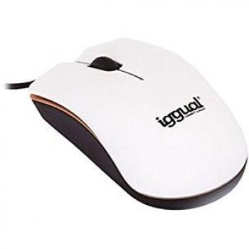 Iggual Beattle - Ratón óptico USB, color blanco