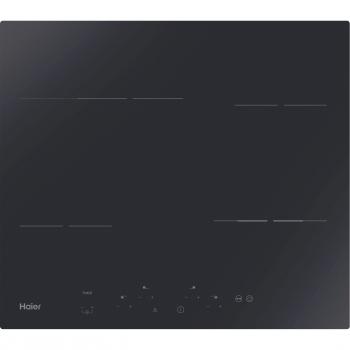 Placa Vitrocerámica Integrable Haier HAH64 EXCP, 4 Zonas, 4900W, Control Táctil Negro