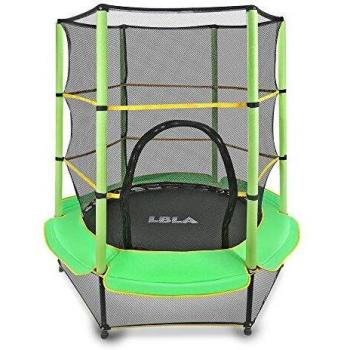LBLA Trampolín para Niños ø 140 cm Interior/Exterior Cama Elástica Redonda con Recinto Red de Seguridad Trampolín de Jardín Ejercicio Fitness Jump para Infantil Chico Chica 3456 años