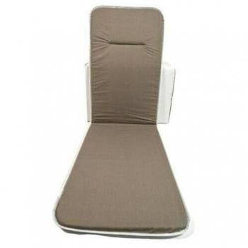 Cojín para tumbona de 185 x 55 x 2.5 cm en color taupe