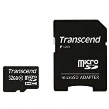 Transcend MicroSDHC 32GB Class 10 con Adaptador SD TS32GUSDHC10