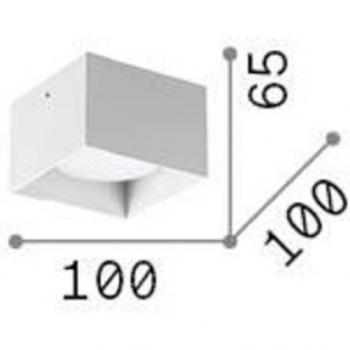 Downlight Spike Square de Ideal Lux, color cobre, material de aluminio, diámetro de 10 cm