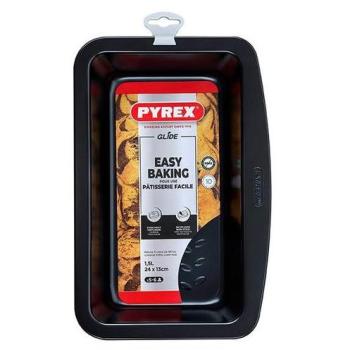 Molde para Tarta Pyrex Glide 24CM Acero Antiadherente Negro Brillo con Mango XL y Apto para Lavavajillas