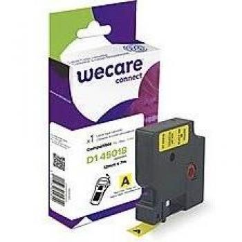 wecare - Cinta entintadora negra sobre amarillo 12 mm / 7 m, compatible con Dymo D1-45018 / S0720580