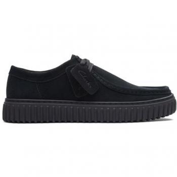 Clarks Torhill Lo Black Suede Lace-Up Sneakers for Men