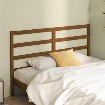 Cabecero para cama madera maciza de pino marrón miel 126x4x100 cm