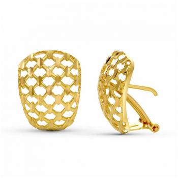 Pendientes Oro 18k Mujer 18 Mm. Lisos Formas Caladas - Inmaculada Romero, Pendientes Cruz Plata Ley 925m rodiados 10 mm. con circonitas