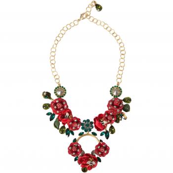 Dolce & Gabbana Crystal Statement Necklace Gold Multicolor, Female, Size: ONE SIZE