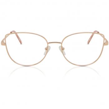 Cat Eye Full Rim Metal Women’s Prescription Glasses - Rose Gold - Size 53 - Blue Light Block - SmartBuy Collection