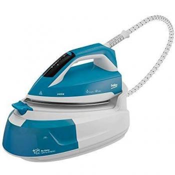 Plancha de Vapor Beko SGA6124D 2400W - SteamXtra - 100g/min - Depósito 1L - 5,8 bares - Azul Turquesa y Blanco