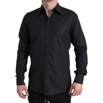 Dolce & Gabbana Black Collared Long Sleeve MARTINI Shirt - IT40 | M