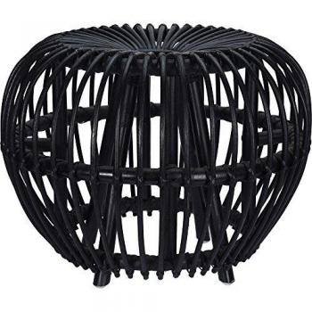 Home&Styling Taburete Kubu Brussel Ratán Decoración Mobiliario de Hogar Negro
