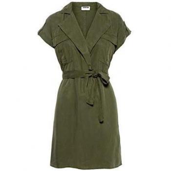 Noisy May NOS DE Nmvera S/s Endi Tencel Shirt Dress Noos Vestido, Verde